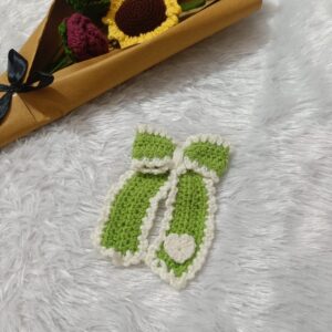 matcha cream bow hair clip
