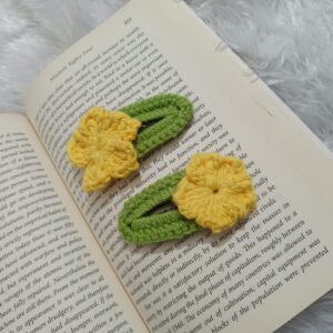 floral crochet baby hair clips