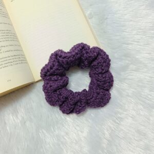 purple crochet scrunchie