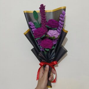 crochet midnight amethyst bouquet