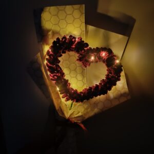 crochet loopy heart bouquet