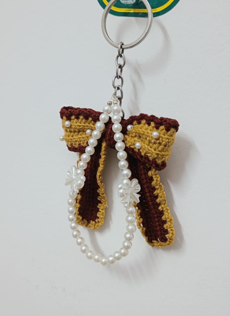 crochet bow key chain crochet bow key chain