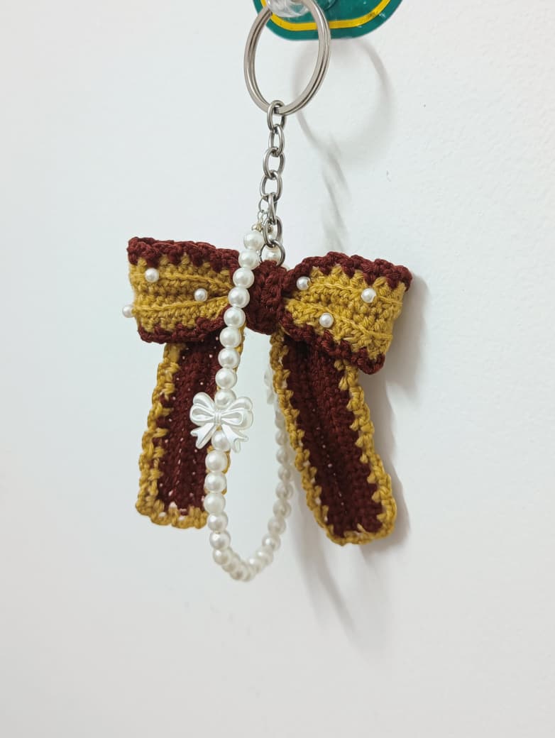 crochet bow key chain crochet bow key chain
